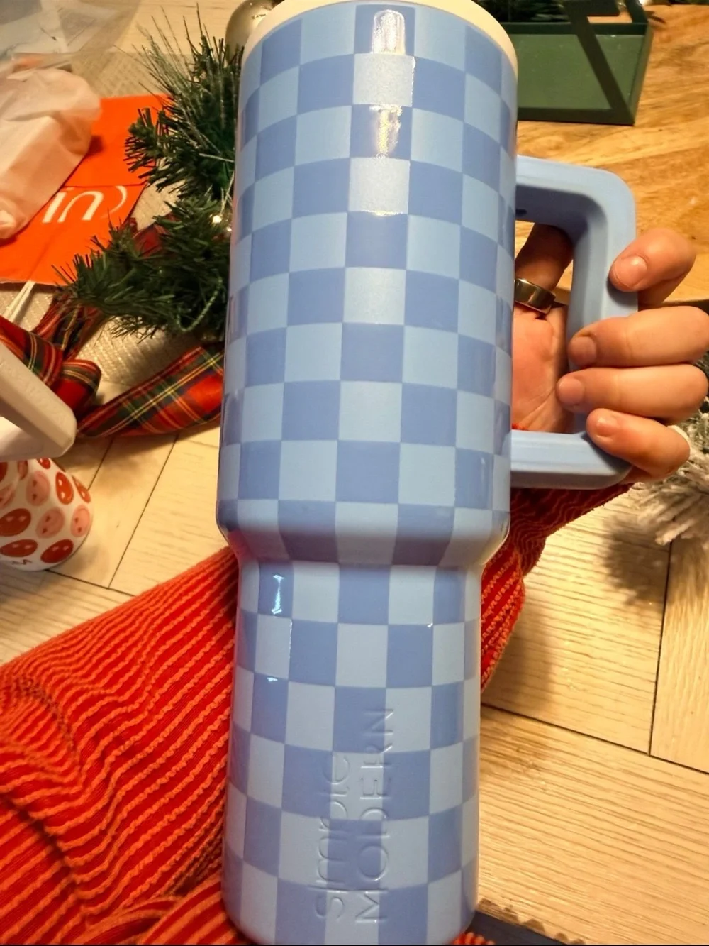Simple modern tumbler, blue checkered simple modern 40 oz tumbler